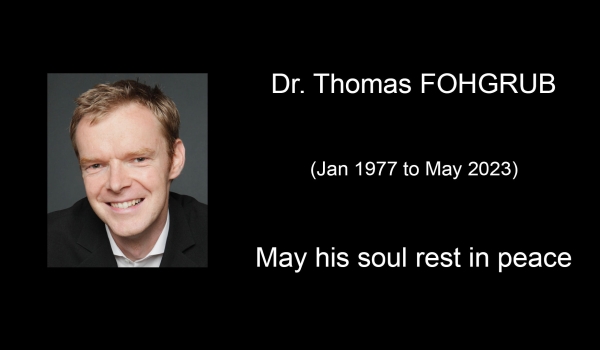 The passing of Thomas Fohgrub